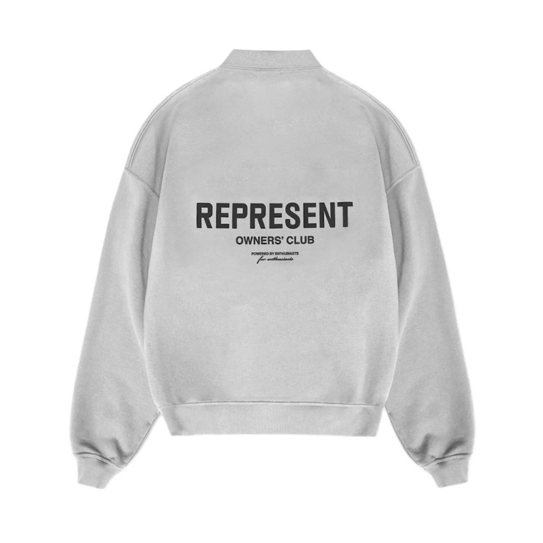 Represent Owners Club Long Sleeve Polo Sweater Ash Grey